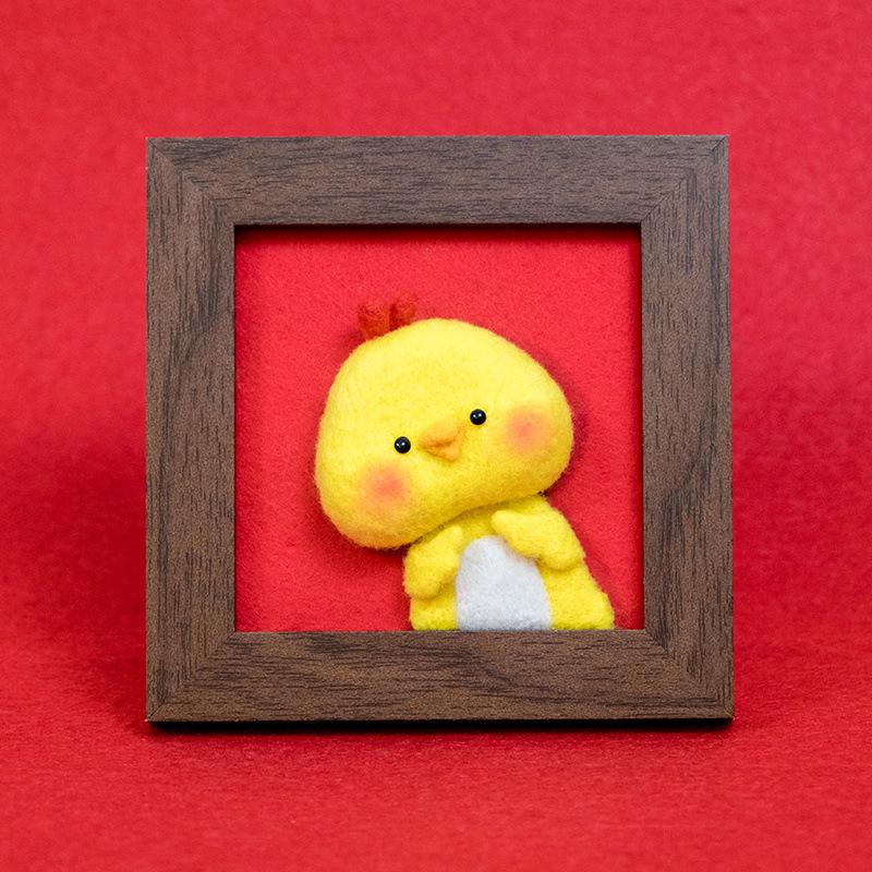 Xianci Year of the Horse Zodiac Wool Felt Needle Felting DIY Photo Frame Gift Set