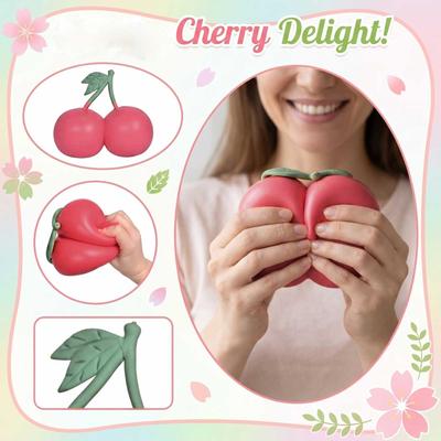 Cherry Shaped Stress Relief Toy Soft Squeeze Sensory Fidget Toy for Hand Exercise and Anxiety Reduction Durable Material for Repetitive Use