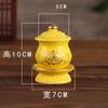 Exquisite Ceramic Buddha Offering Set with Gold Painting, Water Supply Cup, Flower Vase, White Lotus, Buddha Offering Decoration