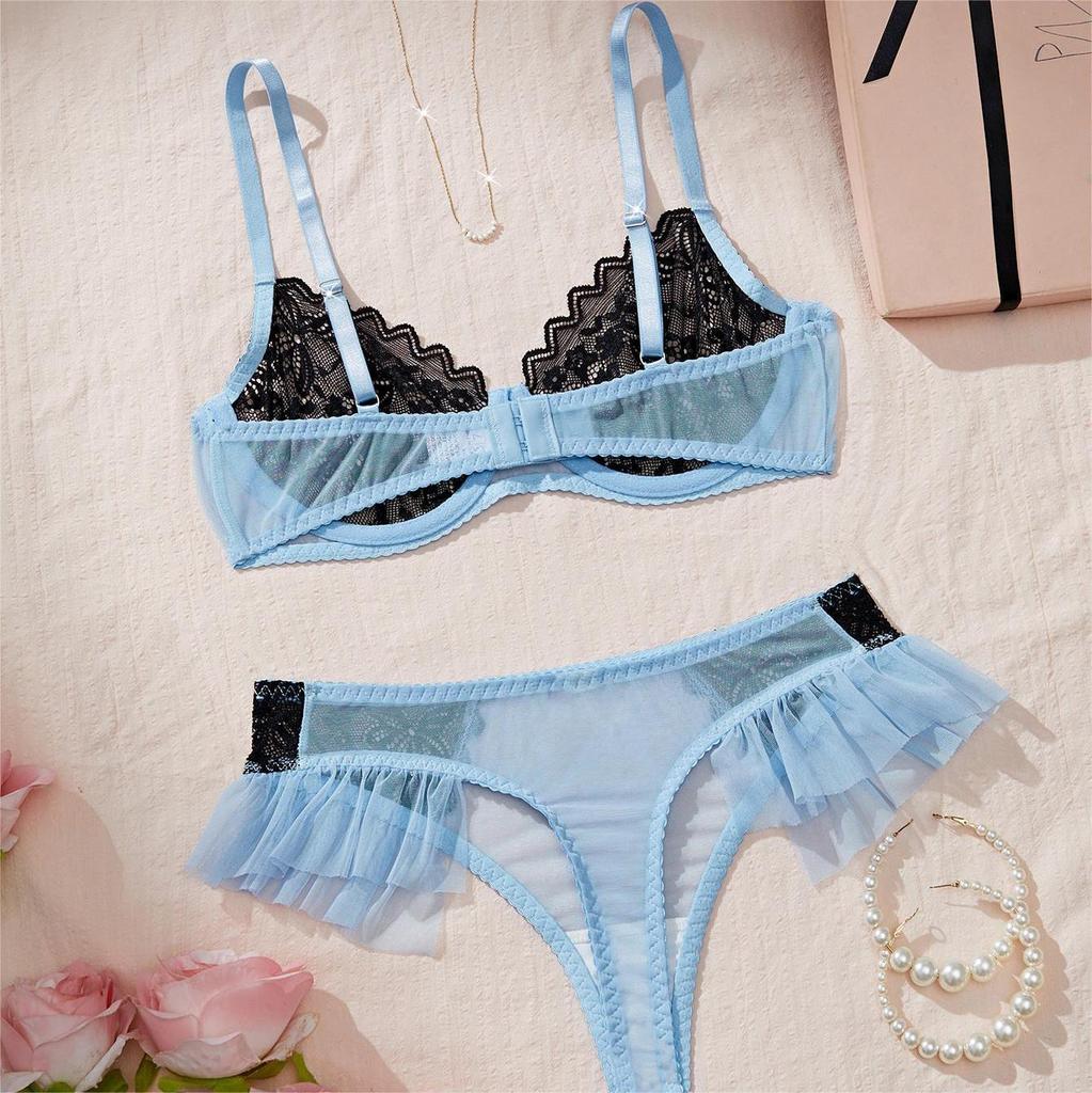Bra Set Comfortable Sexy Lace Sexy Unlined Bra French Small Fresh Lingerie Set