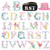 26pcs A-Z English Letter Glitter Pearls Rhinestone Patches Repair Embroidered Sew on Appliques,Patches for DIY Clothes Bags Hats