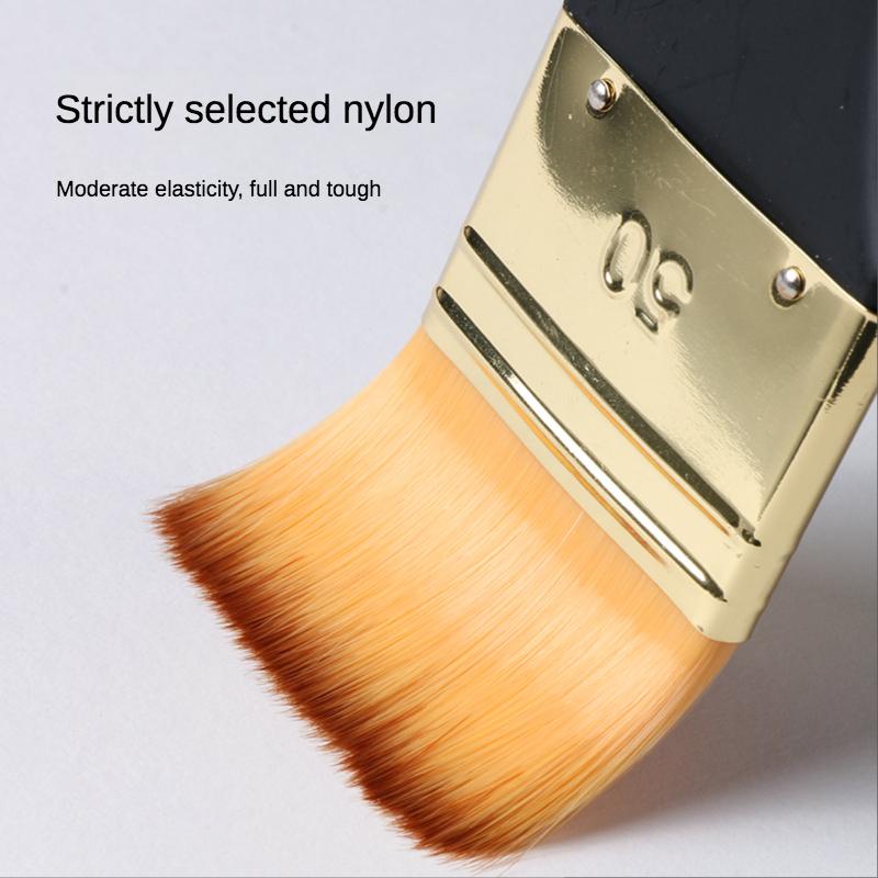 Single Oil Painting Board Brush Acrylic Brush Gouache Paint Watercolor Wall Painting Pen Nylon Hair Flat Head Birch Clean Brush