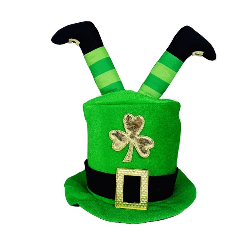 

Green Leprechaun Top Hat with 3D Legs Irish National Day Hat for StPatricks Day Celebration and Cosplay Event Accessory 1
