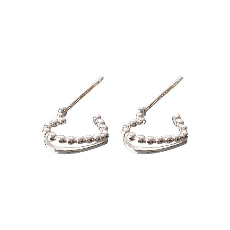 Double-layer Love Bead Edge Heart-shaped Earrings Sweet Design Light Luxury Women