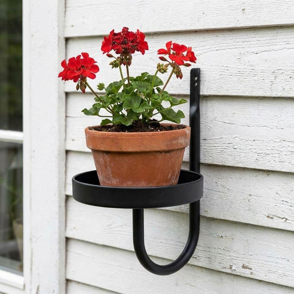 Vintage Style Wall Mounted Bird Feeder Rust-Proof Green Plant Shelf Flower Basket Holder Patio