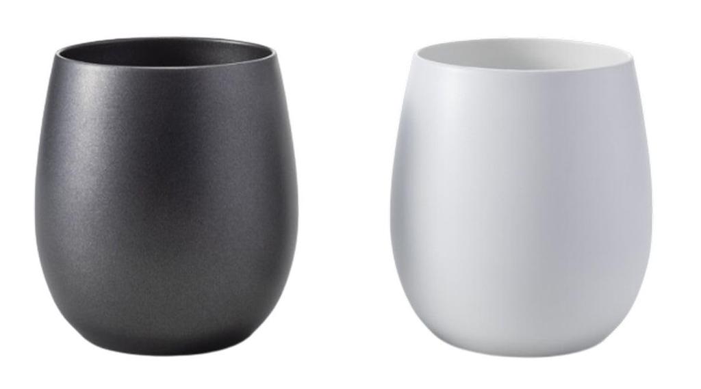 Pair of 250ml Stainless Steel Cups with a Feel and Vacuum Structure J-Kitchens Ceramic-Like Double-Walled