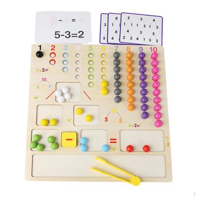 Wooden Peg Board Beads Game Montessori Clip Bead for Activity Preschool