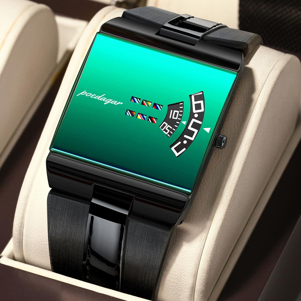 POEDAGAR High Quality Man Watch Waterproof Casual Watch Sports Leather Quartz Watches Male+Box