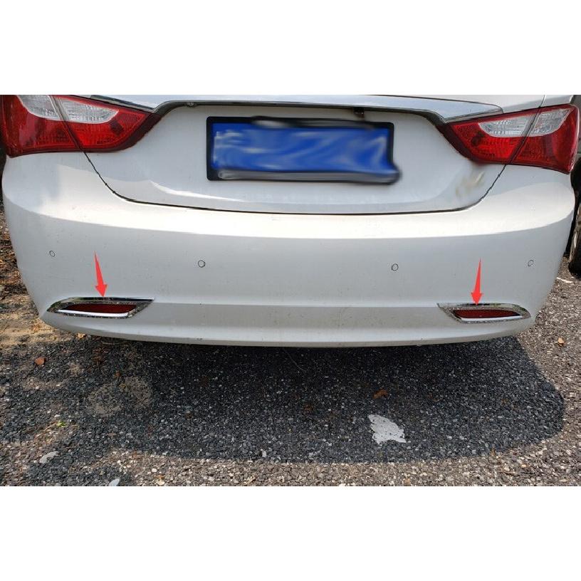For Hyundai Sonata 2011-2014 Style Chrome Rear Bumper Fog Light Lamp Cover 2PCS
