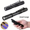 Flashlight Pen Holder Mini Waterproof and Convenient LED Aluminum Alloy UV395nm Purple Light Pen Light No. 7 AAA Dry Battery Light