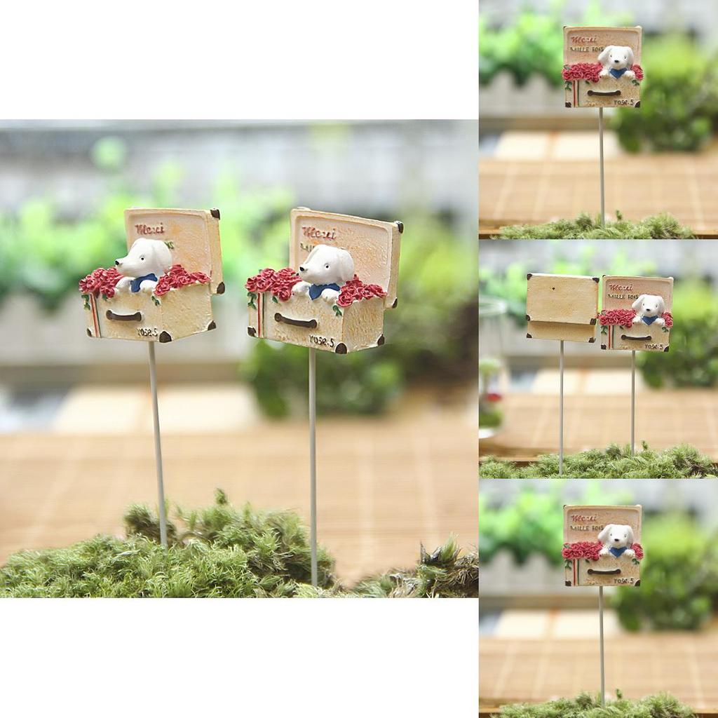 Cartoon Resin Rose Gift Box With Dog Figurine For Wedding Decor And Party Props