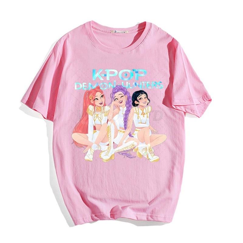 Women Mens Clothes KPop Demon Hunters Cartoon Print Cool Kids Tee Harajuku Top 2025 Movie Fans Gift Summer Tshirt Tops