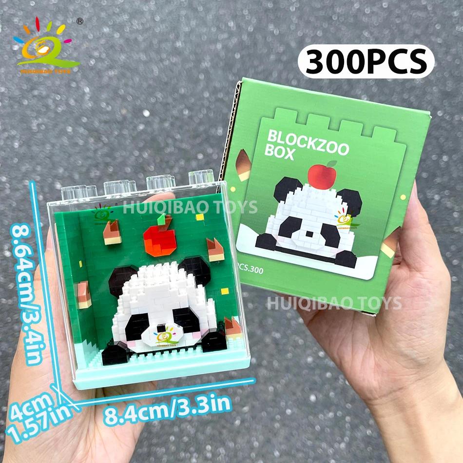 HUIQIBAO Dětský Mini Vánoční Stromeček Model Santa Clause Micro Kostky Stavebnice Město DIY ZOO Vitríny se Zvířaty Hračky Dárek