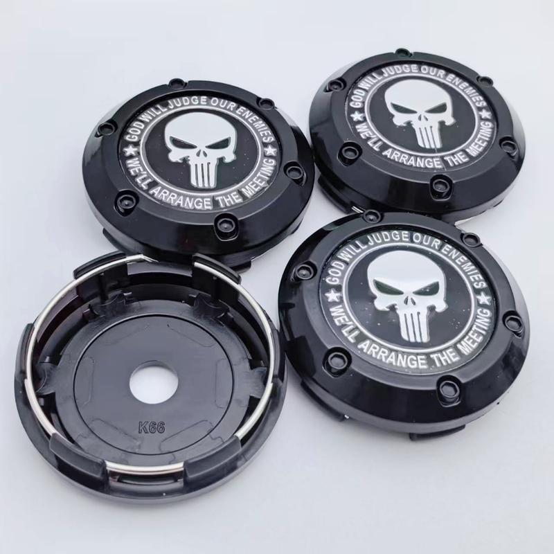 4pcs/set 66MM 62MM Skul Logo Emblem Badge Car Wheel Center Caps Rim Hubcaps Wheel Hub Center Dust Cover Replace Car Accessories
