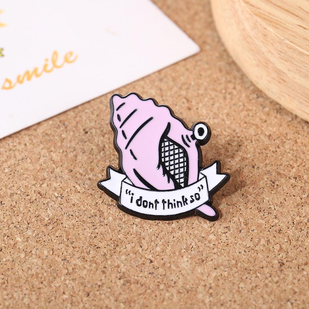 Creative Conch Cartoon Brooch English Peripheral Metal Badge Backpack Clothes Decorative Accessories Trend