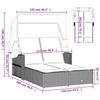 Double Sun Lounger with Canopy and Cushions Beige Poly Rattan