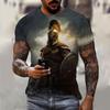 Vintage T Shirts For Men Spartan Pattern 3D Printed Short Sleeve Top Summer Fashion Oversized T-shirt Men's Casual Clothing Tees