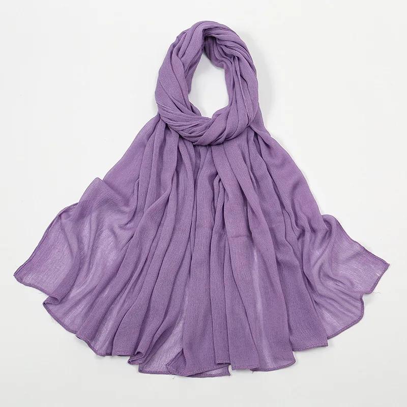 2024 Soft Rayon Cotton Muslim Hijabs for Women Scarf Plain Shawls Femme Musulman Viscose Rayon Headscarf Islamic Turban Headband
