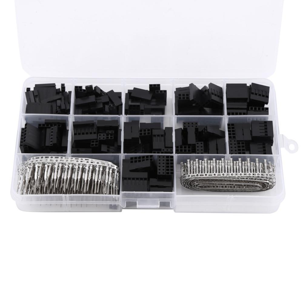 620PCS 2.54mm Pitch Jumper Wire Cable Storage Box Connector Housing Kit  Electrical Equipments