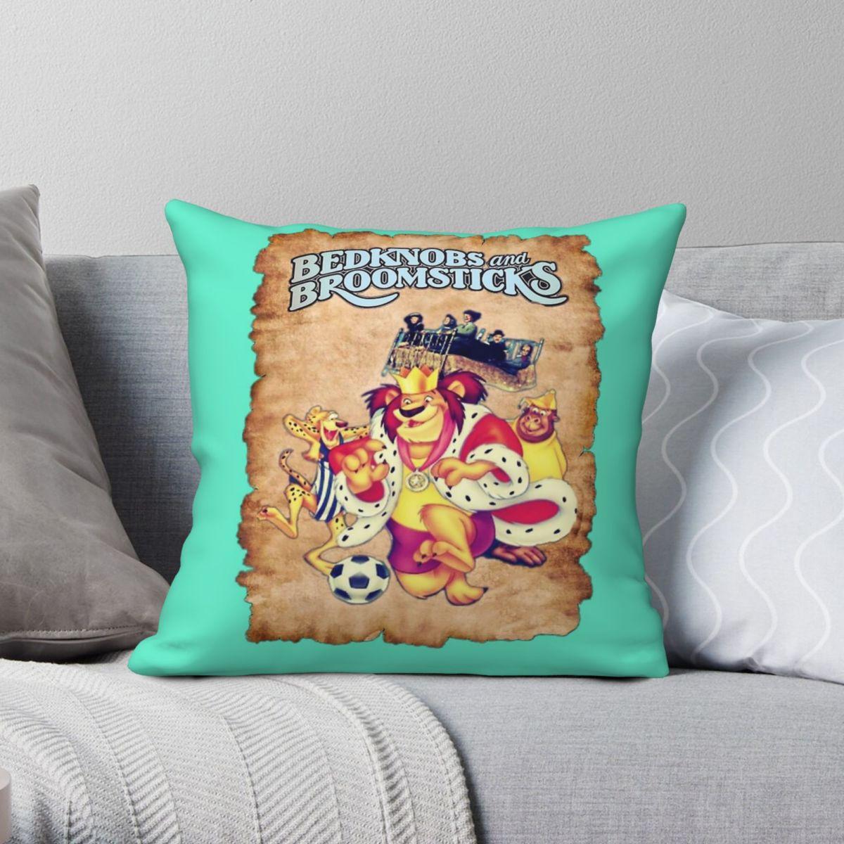 Green Harvest Unisex Bedknobs And Broomsticks Square Pillowcase Polyester Linen Velvet Creative Zip Decor Room Cushion Cover