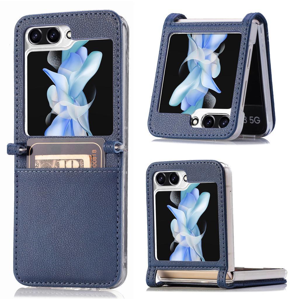 For Samsung Galaxy Z Flip7 FE 5G/Z Flip6 5G Case Card Slot Leather+PC Phone Cover