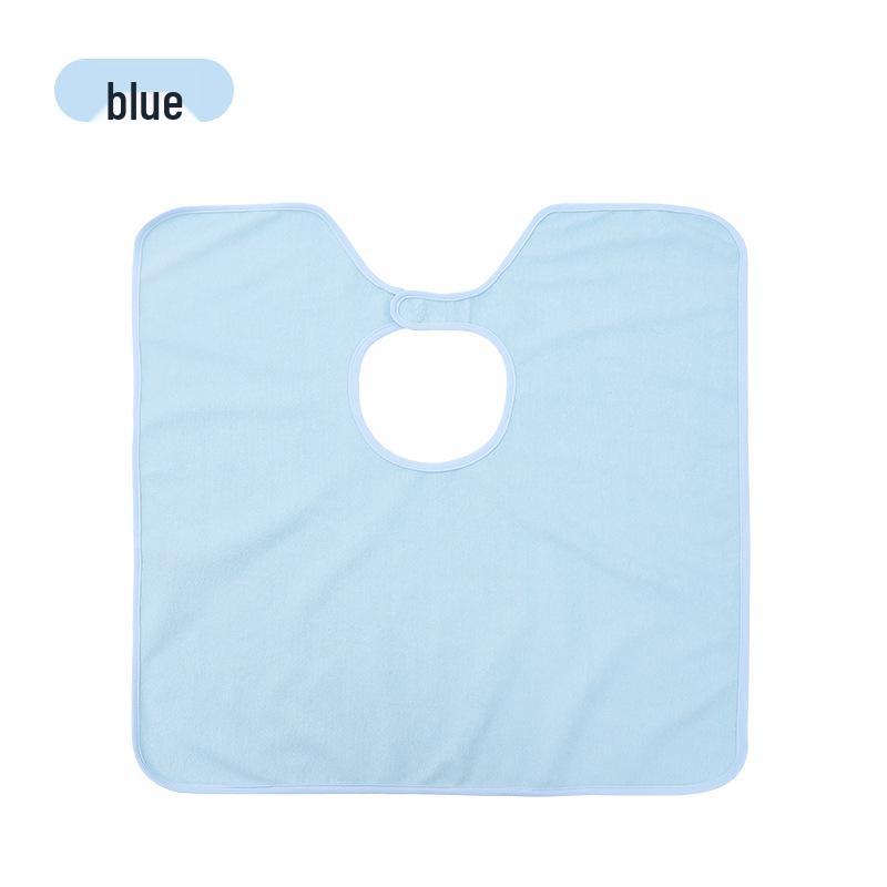 

Водонепроницаемый взрослый нагрудник для лежачих пожилых людей - Непромокаемый обеденный фартук-бандана синий