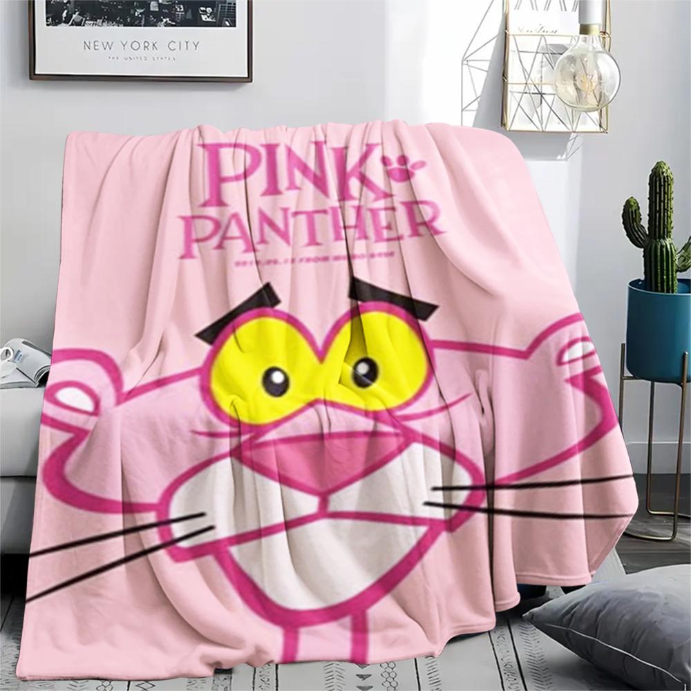 1 ks Růžový panter Potisk Flanelová deka, Vysoká kvalita Pohodlná pro Všechna roční období, Domácí dekorace, Teplo a Pohodlí, Perfektní pro Vánoční dárky209