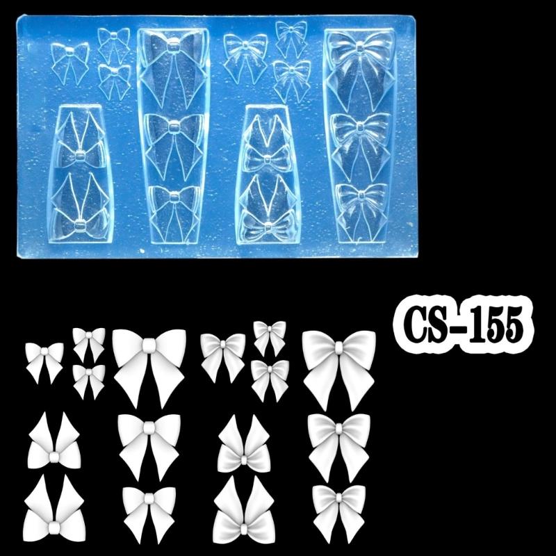 Reusable Silicone Bowknot Mold Transparent 3D Embossing Tool For Nail Decoration DIY Crafts Handmade Jewelry Accessories