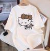 Sanrio 2026 Summer Comic Form Hello Kitty Image 100 Cotton Printed Casual Tshirt Adult Children Parentchild Top Homewear Y2k