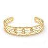 Stainless Steel Wheat Shaped Bracelet Geometric Hollow Open Bangle for Women Anniversary Gift Couples Adjustable Jewelry