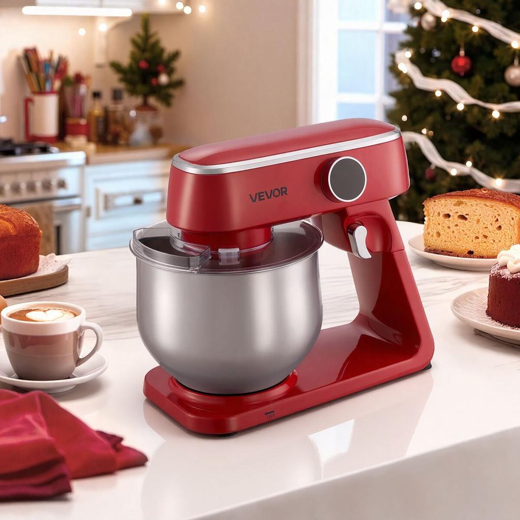 Stand Mixer, 7.4 L Electric Kitchen Mixer, 1800W Dough-Mixer, 10 Speeds Tilt-head Food-Mixer with Stainless Steel Bowl, Dough Hook, Whisk, Beater, for