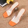 Crystal Clear Transparent Slippers Female Shoes Middle Heels Comfortable New Summer Women Shoes Woman Fashion Cool Mules Slides