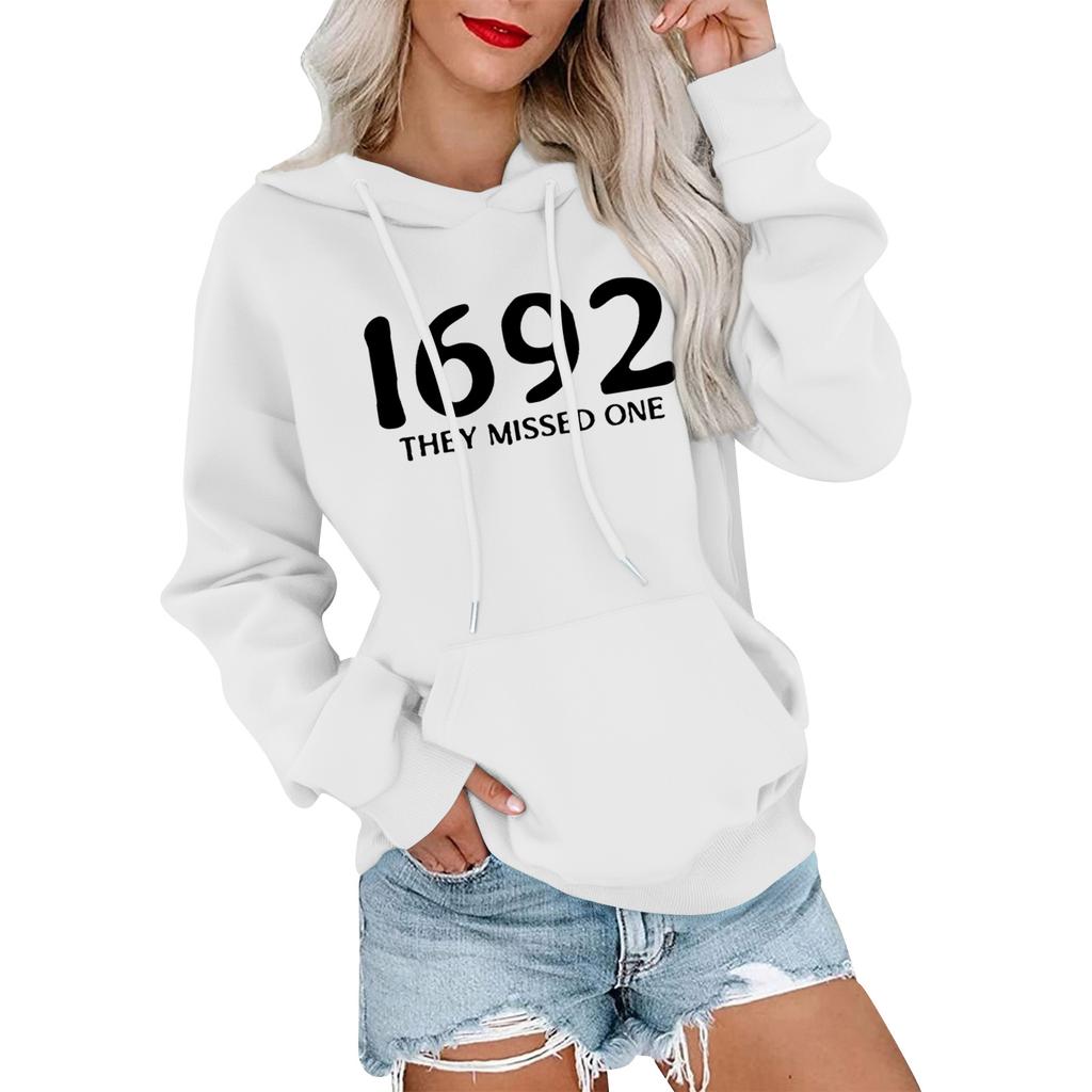 Women's Fashionable, Casual, Comfortable Round-neck, Hooded, Long-sleeved, Witch-print Warm Sweater