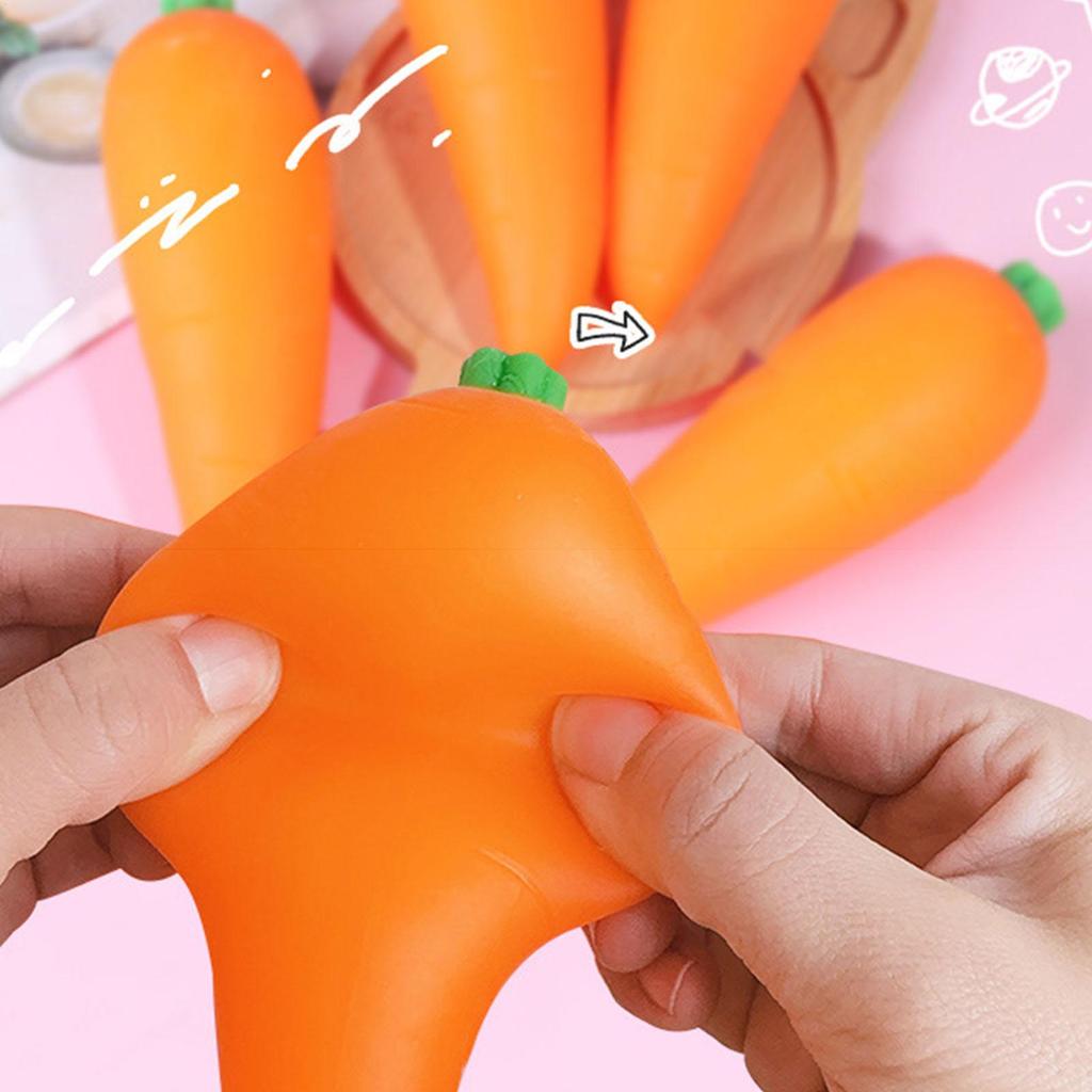 Sensory Squeeze Toy 5.1 Inches Carrot Shape Basket Stuffers Sensory Fidget Toys for Home School Classroom Dorm College Travel