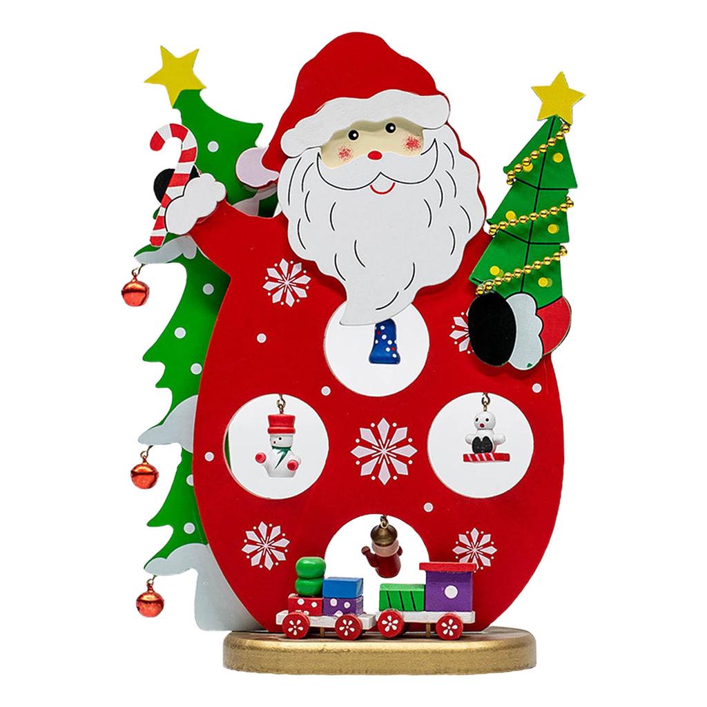 DIY Christmas Wood Christmas Ornaments Desktop Small Mini Christmas Party Decor Scene Window Decoration Home Ornaments