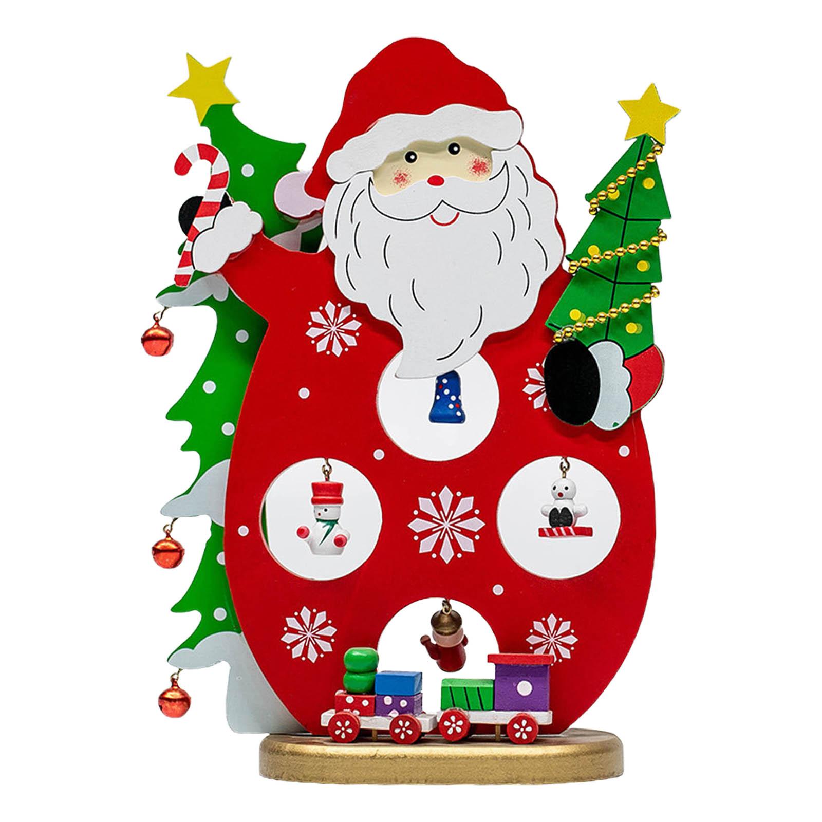 DIY Christmas Wood Christmas Ornaments Desktop Small Mini Christmas Party Decor Scene Window Decoration Home Ornaments