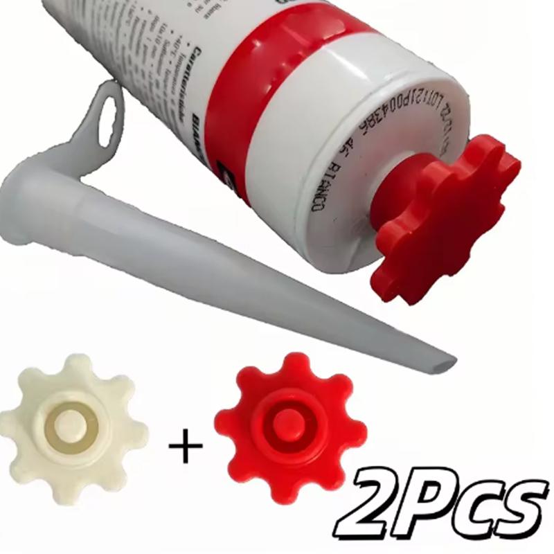 2pcs Tools Flexible Gear-Style Tube Caps, Durable Plastic, Prevents Glue Hardening, for Silicone Repair, Outdoor Use, Gift