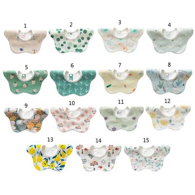 Toddler 360 Degree Rotation Drool Bibs Scarf Baby Infants Feeding Bib Soft Pure Cotton Bandana Waterproof Saliva Towel