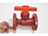FRPP Red Plastic Corrosion-Resistant Ball Valve for Pharmaceutical and Chemical Use.