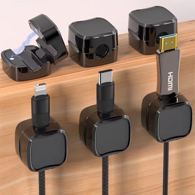 Magnetic Desktop Cable Organizer - Mobile Phone Cable Storage Clip