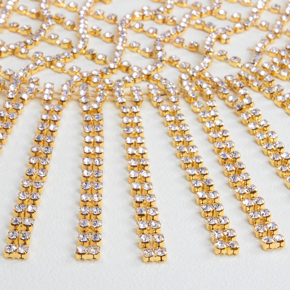 New Accessories Exaggerated Personalized Rhinestone Long Fringe Hairband Decoration Hip Hop Punk Hair Chain Hair Hoop