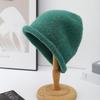 Simple solid color knitted hat for women, small face in autumn and winter, casual versatile wool hat, warm ear protection, stacked hat