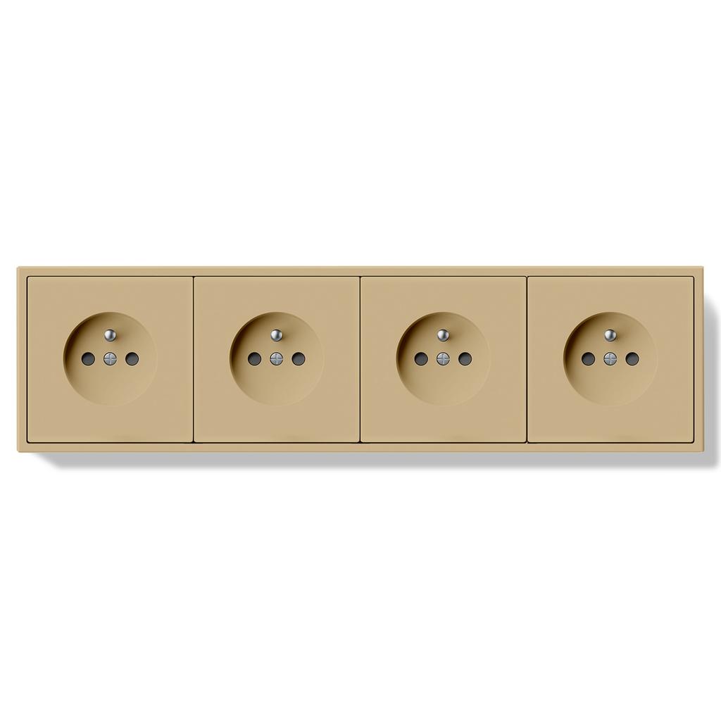 BSEED Single Power Socket Double Wall Sockets Triple Electric Outlets Four French Sockets Matte Plastic Panels Multiple Sizes