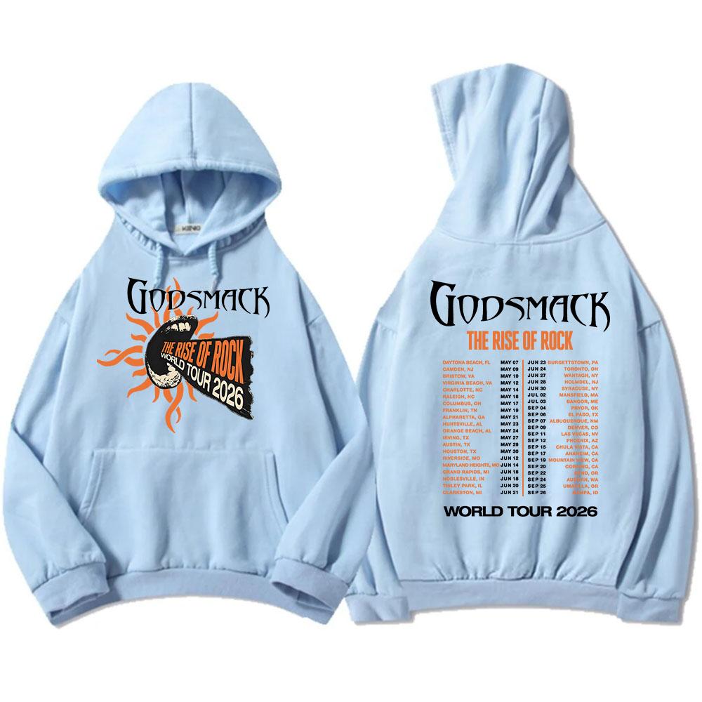 GODSMACK The Rise of Rock Tour 2026 Hoodies Casual Men Women Pullovers Graphic Tops Fleece Long Sleeve Hooded Sweatshirts