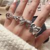 925 Sterling Silber Ringe für Damen Paar Minimalistisch Handgefertigt Einfach Großer Schleifenring Feiner Schmuck Geschenk Allergievorbeugend