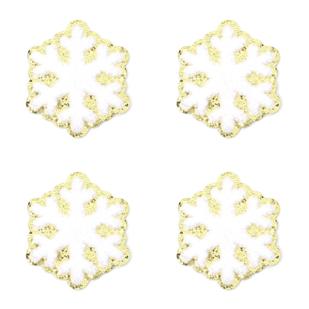 4pcs/lot Christmas Series Embroidery Patches Santa Snowflake Cartoon Shape Iron On Patch For DIY Sewing Garment Bags Decoration