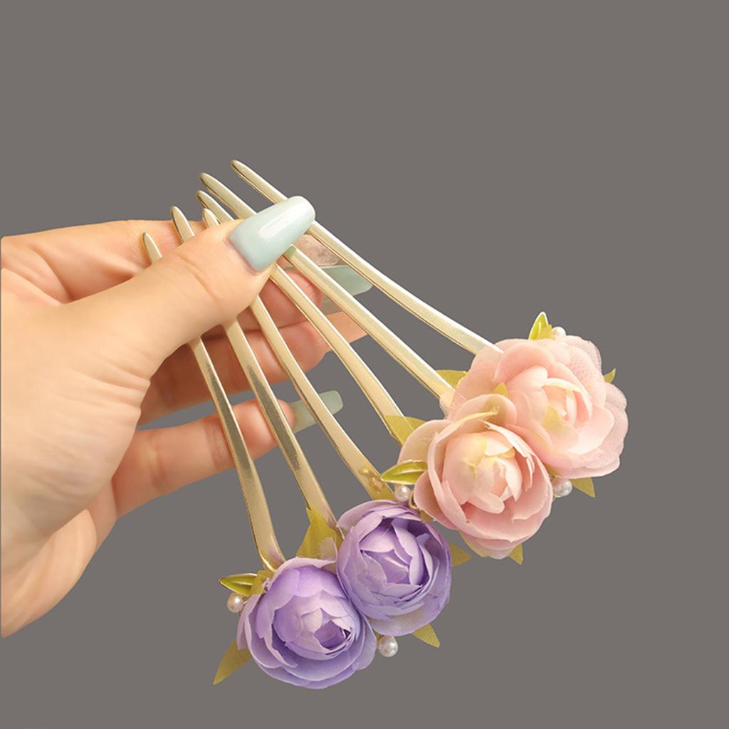 Agrafe de Păr Chinezești Accesorii de Păr 3 Dinți Aliaj Clasic Agrafe de Păr Florale pentru Femei Fete Accesorii Coafură