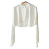 Long Sleeve Summer Sunscreen Shawl Solid Color Sun Protection Clothing Sweet Ice Silk Cape  Outdoor