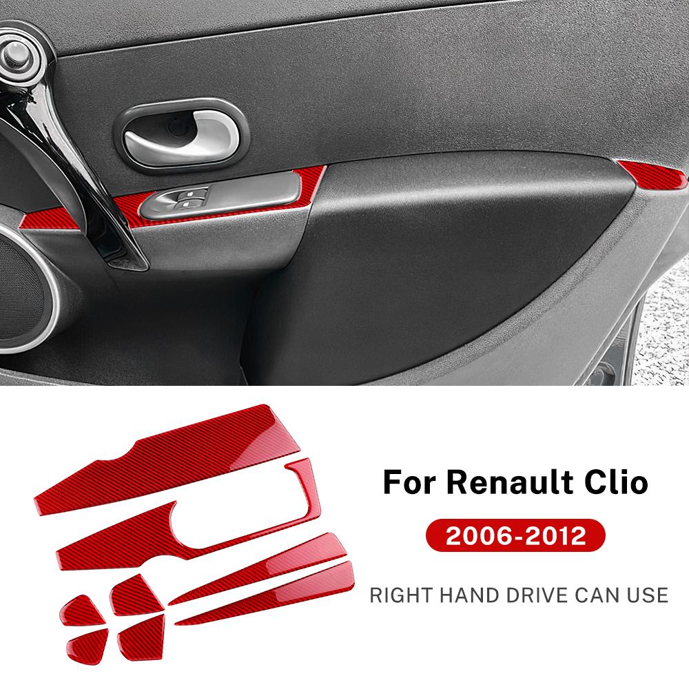 Real Soft Carbon Fiber Sticker For Renault Clio 3 2006 2007 2008 2009 2010 2011 2012 Car 4-Door Window Panel Sticker Accessories