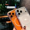 Apple 17 Pro Max Orange High Transparency Magnetic Ring Anti-Drop Protective Phone Case